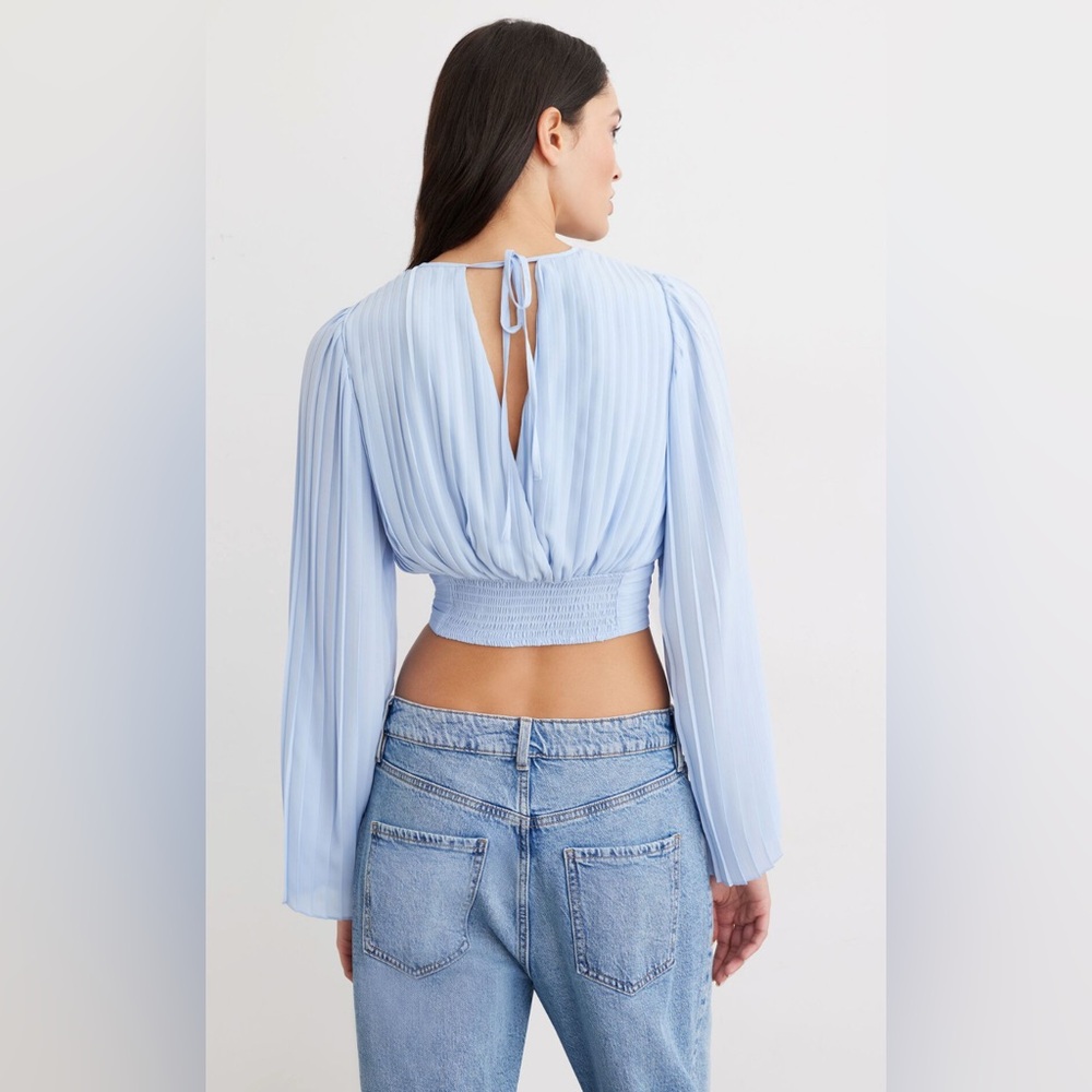 Dynamite -  Eloise Long Sleeve Pleated Blouse - Picture 2 of 6